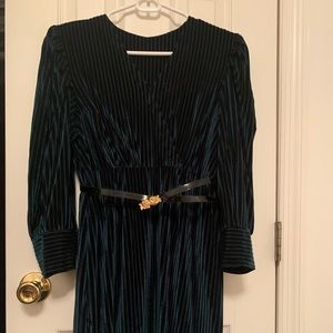 Green velvet dress